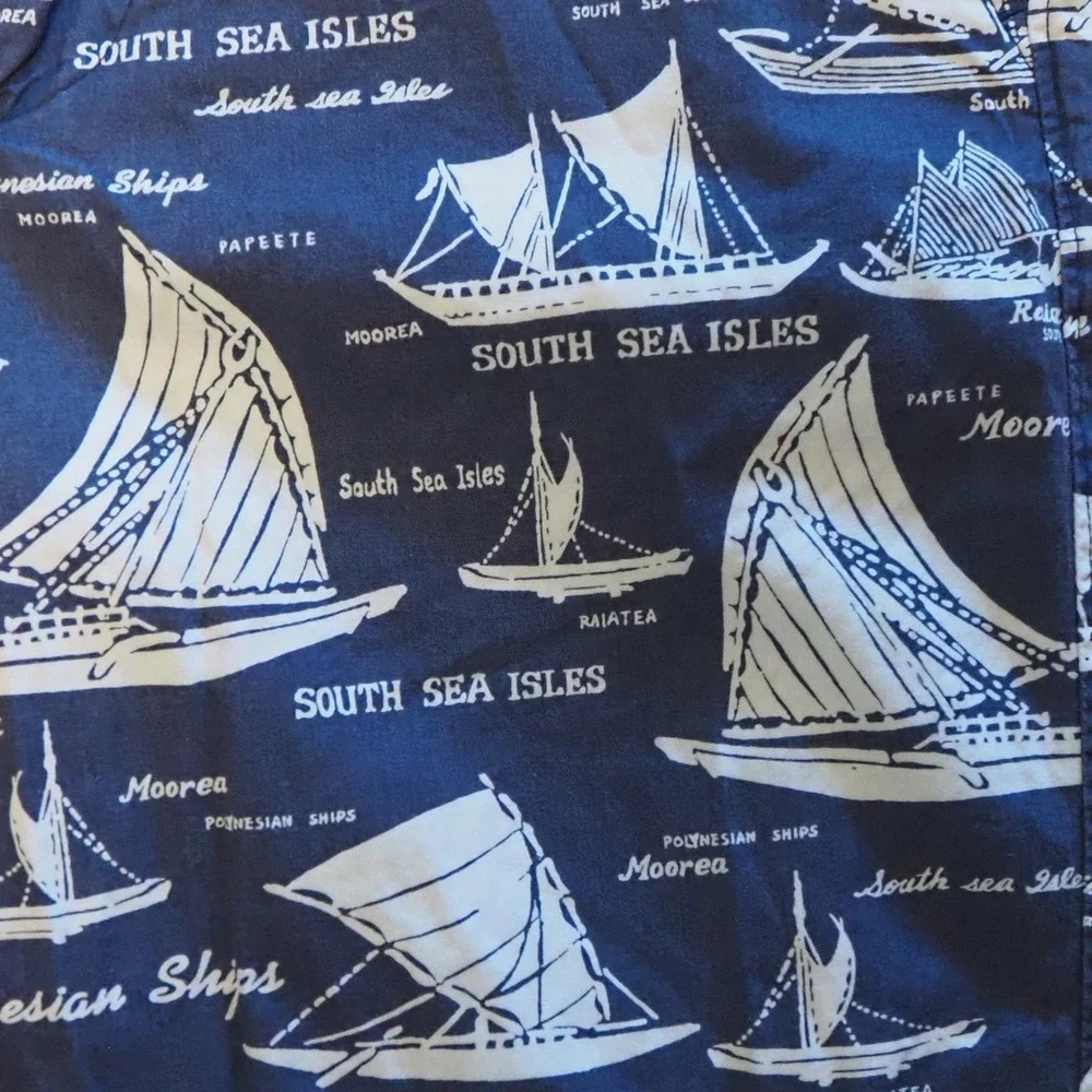 J.Crew Men's Chino Shorts Sz 31 All Over Print Sailboats Nautical Preppy Blue